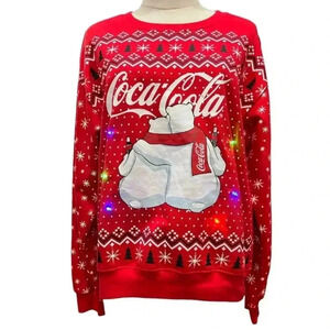 Coca-Cola Light-up Christmas Crewneck Pullover Sweatshirt
Size M